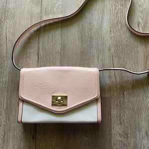 Kate Spade New York pink and white with gold purse